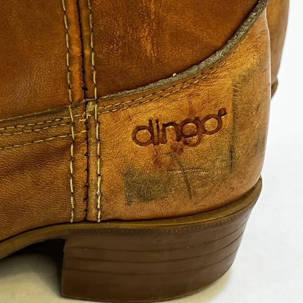 Vintage Dingo uni-sex tan w/ detail stitching 11.5‎ D kids cowboy boots